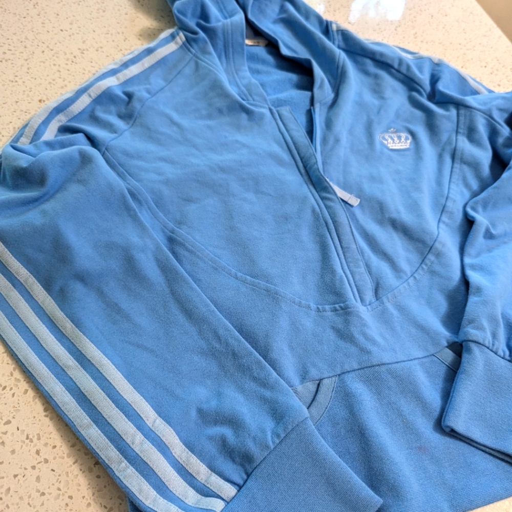 Women's XL Adidas Respect Me Y2K hoodie light blue